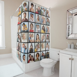 Create Your Own 36 Photo Collage Shower Curtain