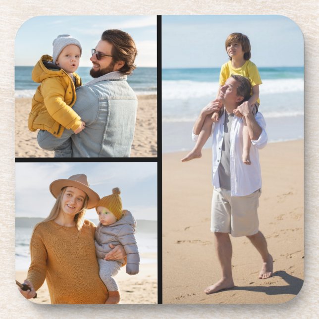 Create Your Own 3 Photo Collage Coaster (Front)