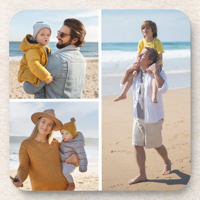 Create Your Own 3 Photo Collage Coaster (Front)