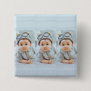 Create Your Own 3 Photo Collage Custom 15 Cm Square Badge