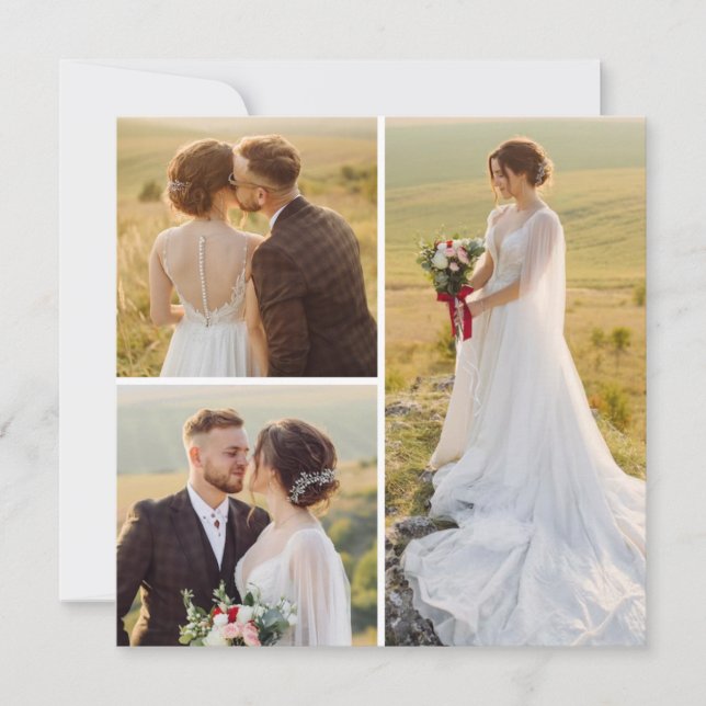 Create Your Own 3 Photo Collage Greeting Card (Front)