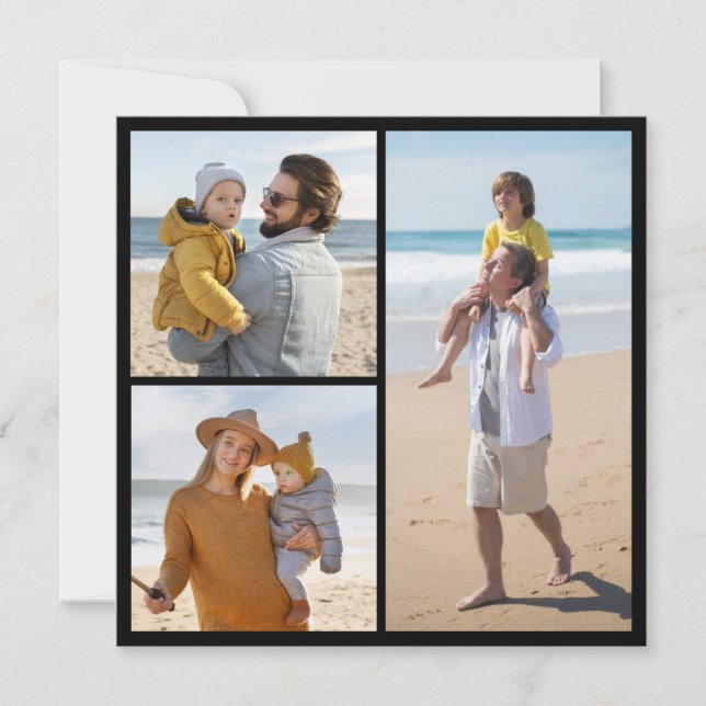 Create Your Own 3 Photo Collage Greeting Card (Front)