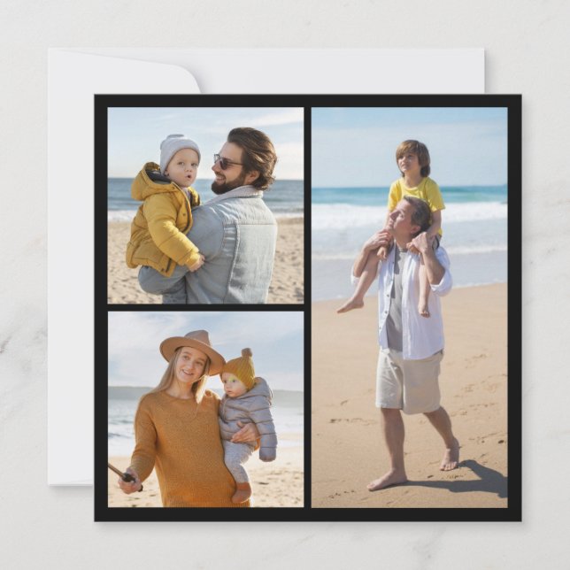 Create Your Own 3 Photo Collage Greeting Card (Front)