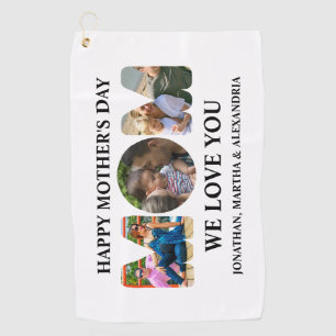 Create your own 3 photo collage Happy Mothers day Golf Towel