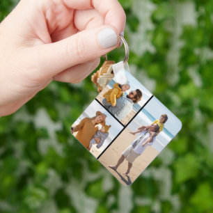 Create Your Own 3 Photo Collage Key Ring