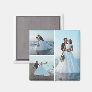 Create Your Own 3 Photo Collage Magnet