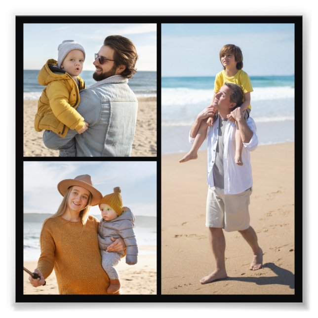 Create Your Own 3 Photo Collage Photo Enlargement Print (Front)
