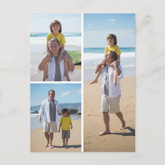 Create Your Own 3 Photo Collage  Postcard (Front)