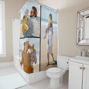 Create Your Own 3 Photo Collage Shower Curtain