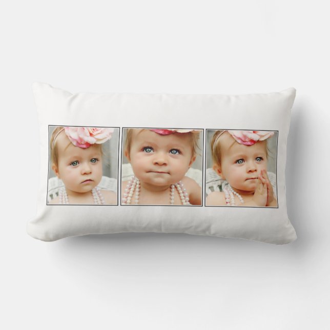 Create Your Own 3 Photo Keepsake Daughters Room Lumbar Cushion (Front)