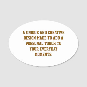 Create Your Own 3" x 2" Oval Classic Name Tag