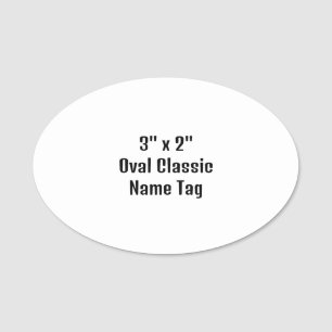 Create Your Own 3" x 2" Oval Classic Name Tag