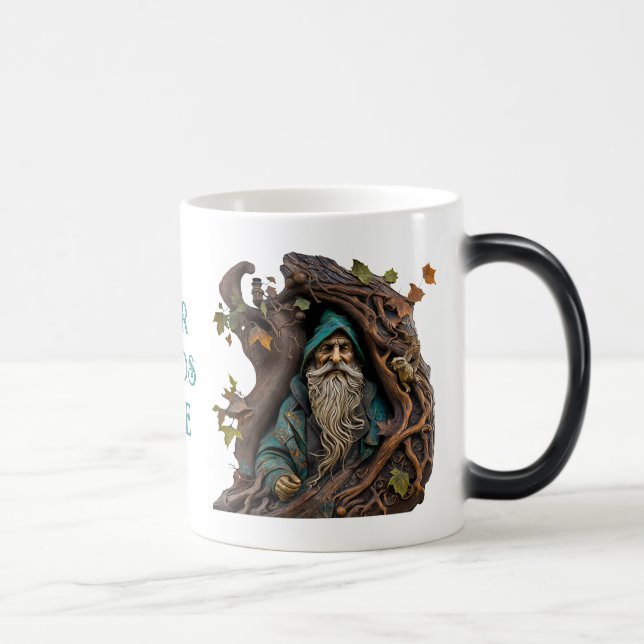 Create Your Own 3D Faux Bois Carved Tree Wizard Magic Mug (Right)