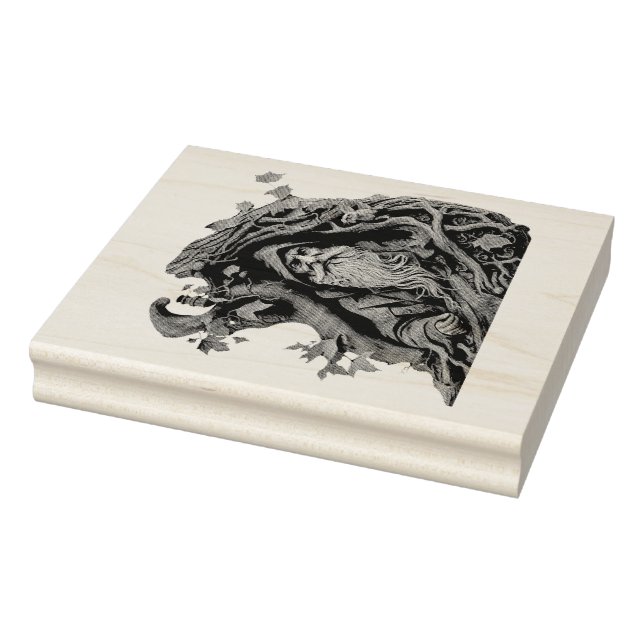 Create Your Own 3D Faux Bois Carved Tree Wizard Rubber Stamp (Stamp)