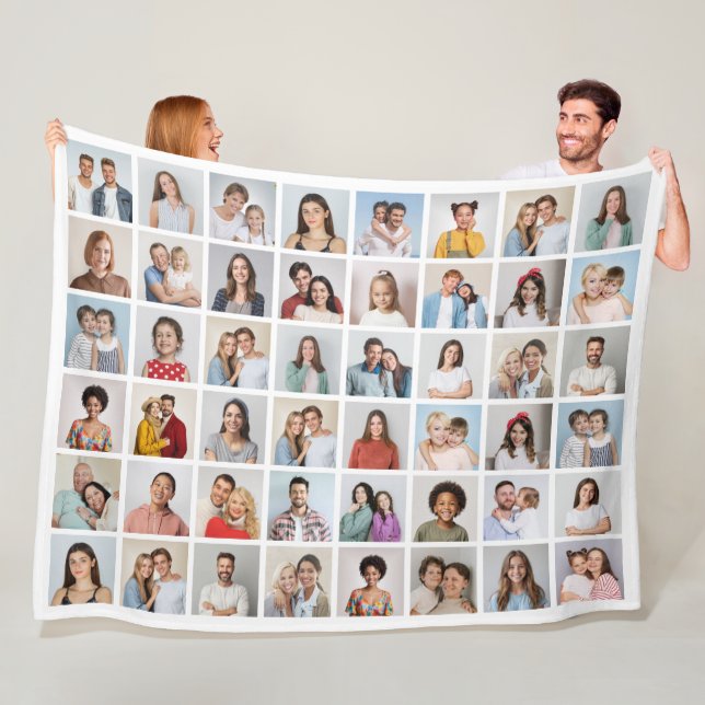 Create Your Own 48 Photo Collage Fleece Blanket (In Situ)