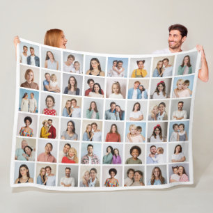 Create Your Own 48 Photo Collage Fleece Blanket