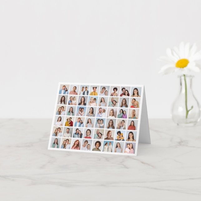 Create Your Own 48 Photo Collage Greeting Card (Small Plant)
