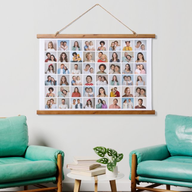 Create Your Own 48 Photo Collage Hanging Tapestry (Living Room)