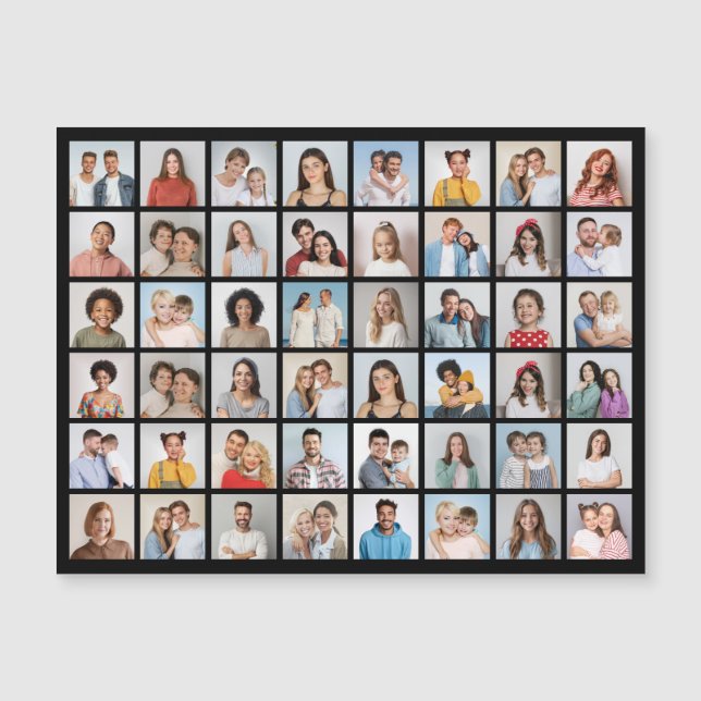 Create Your Own 48 Photo Collage Magnetic Card (Front)