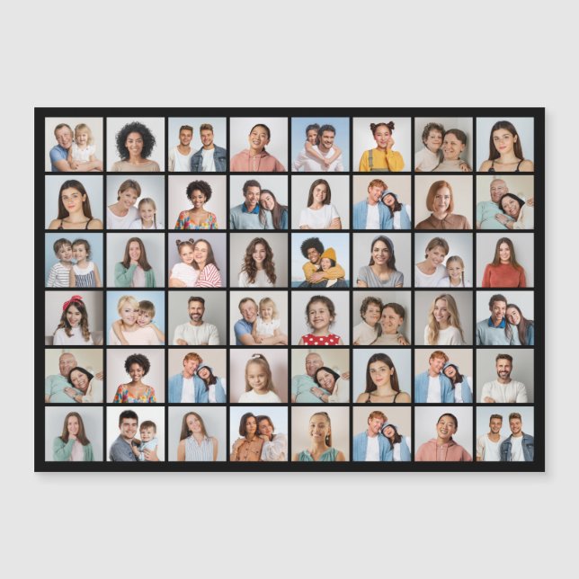 Create Your Own 48 Photo Collage Magnetic Card (Front)