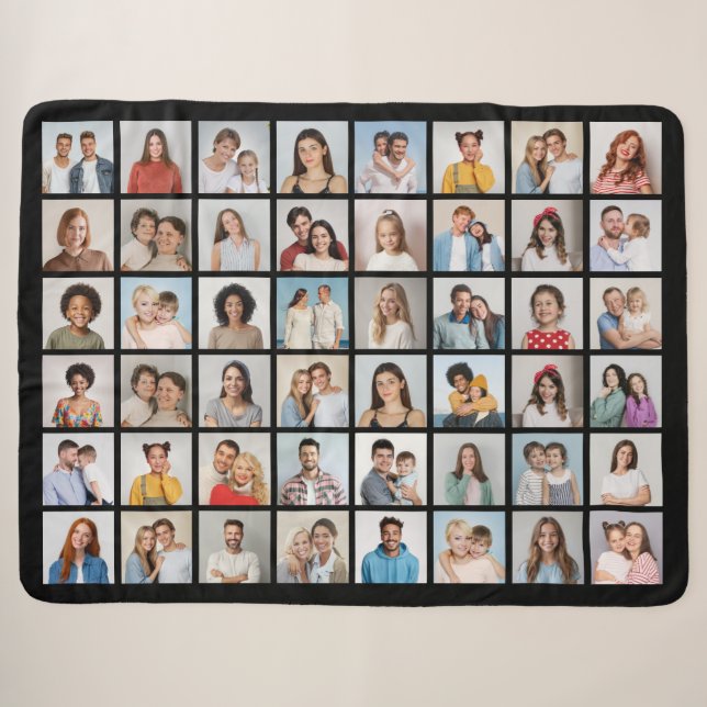 Create Your Own 48 Photo Collage  Sherpa Blanket (Front (Horizontal))