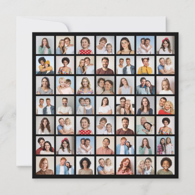 Create Your Own 49 Photo Collage Card (Front)