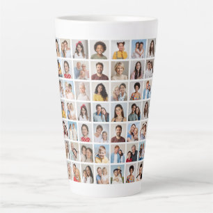 Create Your Own 49 Photo Collage Latte Mug