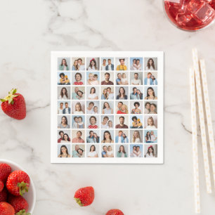 Create Your Own 49 Photo Collage Napkin