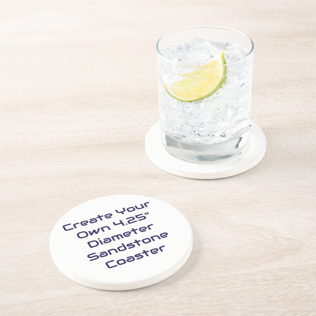 Create Your Own 4.25" Diameter Sandstone Coaster (Side)