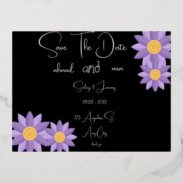 Create Your Own 4.25" x 5.6" Foil Invitation Postc (Front)