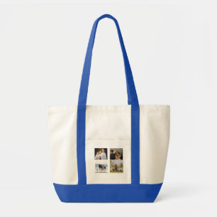Create Your Own 4 Family Photo Collage Custom Tote Bag