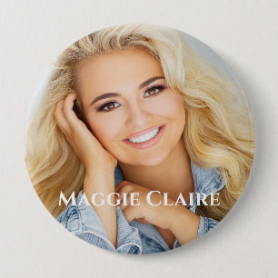 Create your own 4 inch photo button! 10 cm round badge