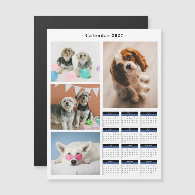Create Your Own 4 Photo Collage 2027 Calendar  (Front/Back)