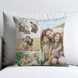 Create Your Own 4 Photo Collage Cushion<br><div class="desc">Create your own photo pillow featuring 4 of your favorite pictures in a simple grid photo collage. A great personalized gift idea for friends and family.</div>