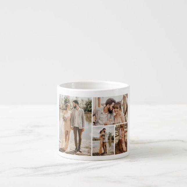 Create Your Own 4 Photo Collage Espresso Cup (Front)