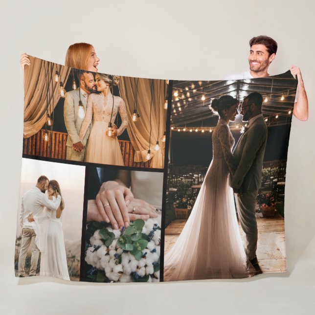 Create Your Own 4 Photo Collage Fleece Blanket (In Situ)