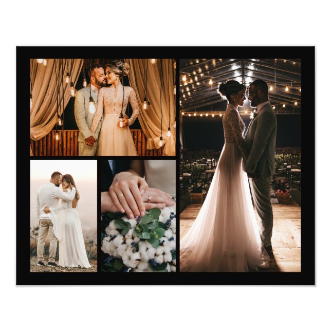 Create Your Own 4 Photo Collage Framed Poster (Front)