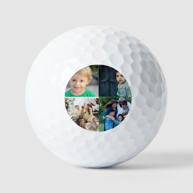 Create Your Own 4 Photo Collage Golf Balls (Front)