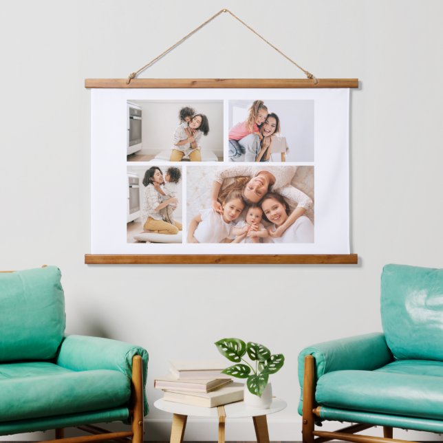 Create Your Own 4 Photo Collage Hanging Tapestry (Living Room)