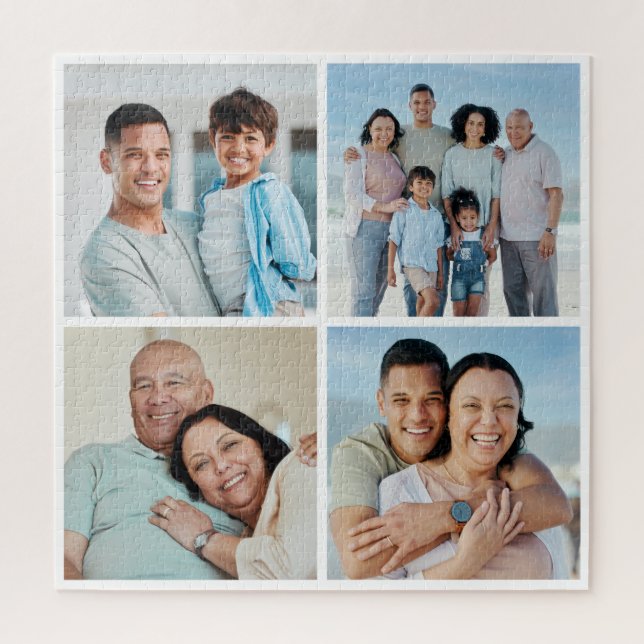 Create Your Own 4 Photo Collage Jigsaw Puzzle (Vertical)