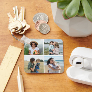 Create Your Own 4 Photo Collage Key Ring