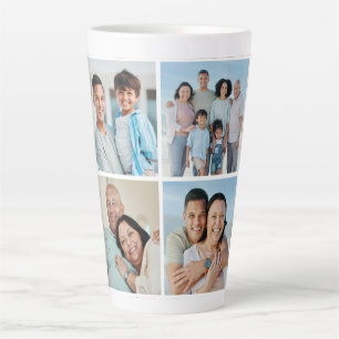 Create Your Own 4 Photo Collage Latte Mug