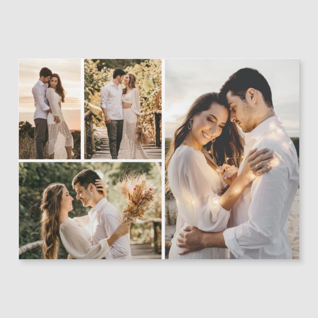 Create Your Own 4 Photo Collage Magnetic Card (Front)