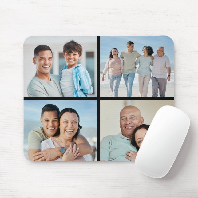 Create Your Own 4 Photo Collage Mouse Pad (With Mouse)