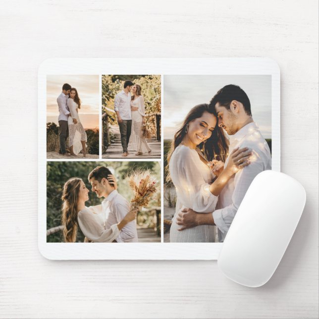 Create Your Own 4 Photo Collage Mouse Pad (With Mouse)