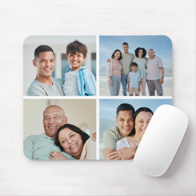 Create Your Own 4 Photo Collage Mouse Pad (With Mouse)