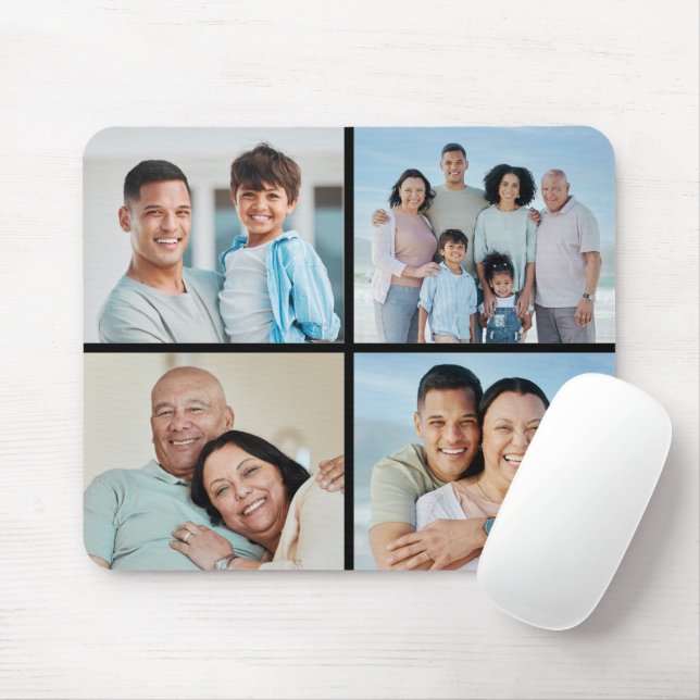 Create Your Own 4 Photo Collage Mouse Pad (With Mouse)