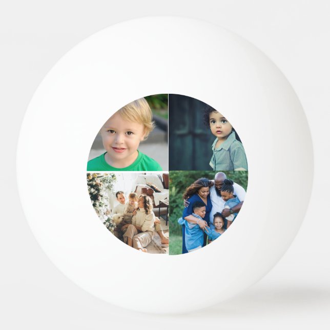 Create Your Own 4 Photo Collage Ping Pong Ball (Front)