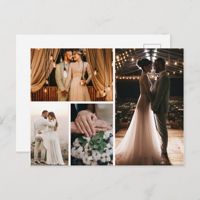 Create Your Own 4 Photo Collage Postcard (Front/Back)