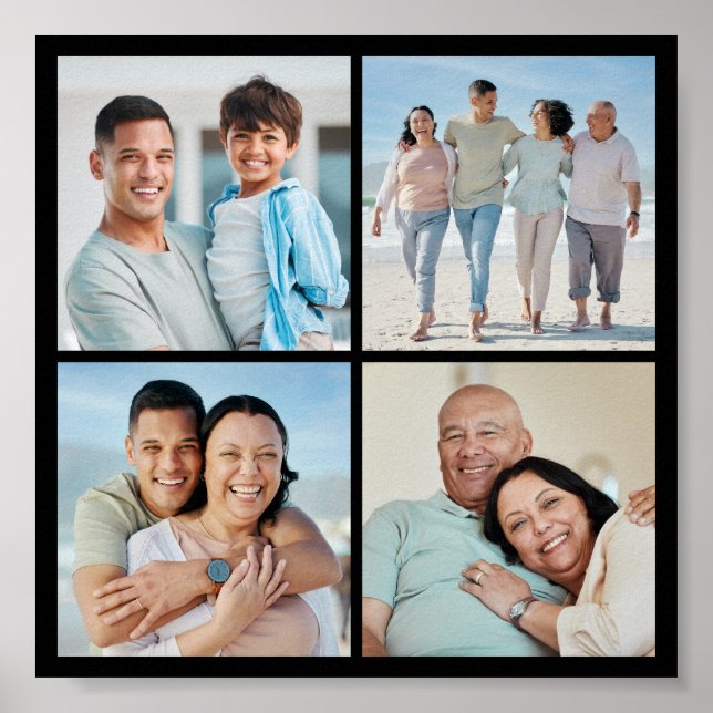 Create Your Own 4 Photo Collage Poster (Front)